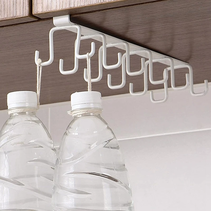 Hooks Under Shelf Cups Rack Drilling Coffee Cups Holder Kitchen Utensil Holder Hanging Hooks Rack For Kitchen Cabinet