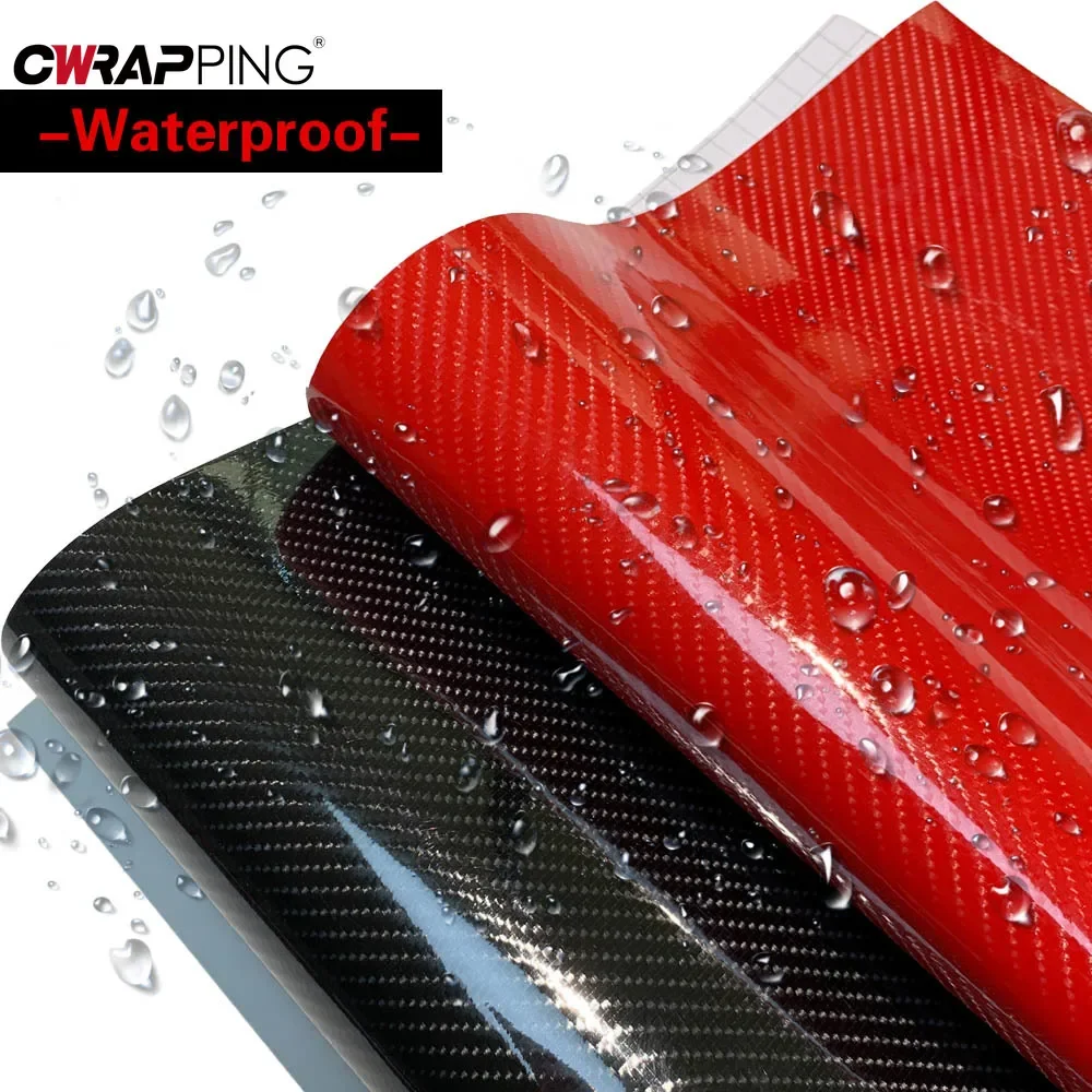 7D Carbon Fiber Car Film Decorative Sticker Anti Scratch Protective Film Universal Self Adhesive Car-Styling Trim Accessories
