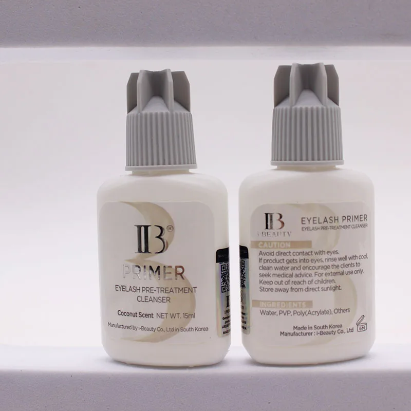 2 garrafas ib primer 15ml suprimentos de extensão de cílios postiços claro perfumado ferramentas de maquiagem cola mais forte original coreia