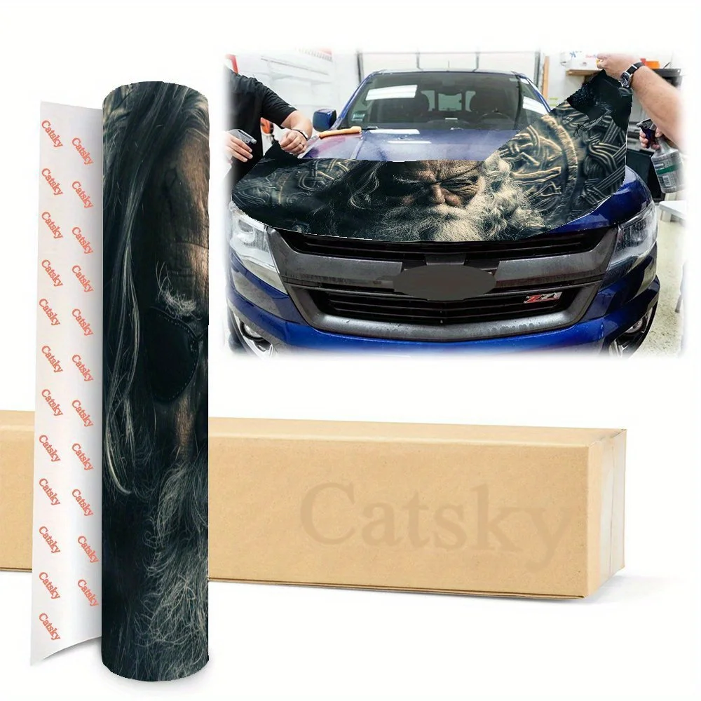 Dark Raven One Eyed Sage Car Hood Vinyl Wraps, wasserdichte PVC-Autohaubenaufkleber, selbstklebende, kratzfeste Aufkleber für En