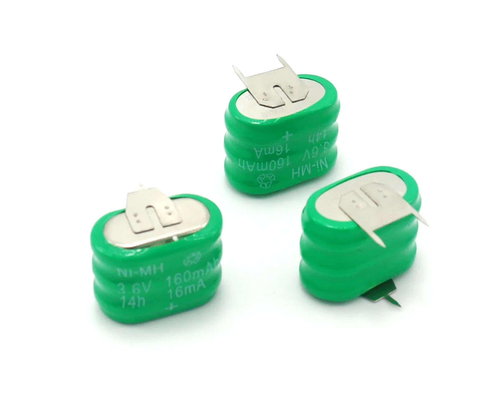 3x Ni-MH Rechargeable Battery 3.6V 160mAh Button cells for Datachip CNC PLC Backup Power