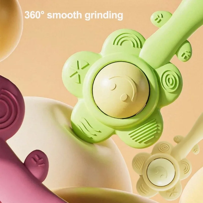 جرس مكرنك يدوي للأطفال، قابل للمضغ، مادة صديقة للبيئة، لعبة حسية للتعليم المبكر، رؤية تدريب الطفل