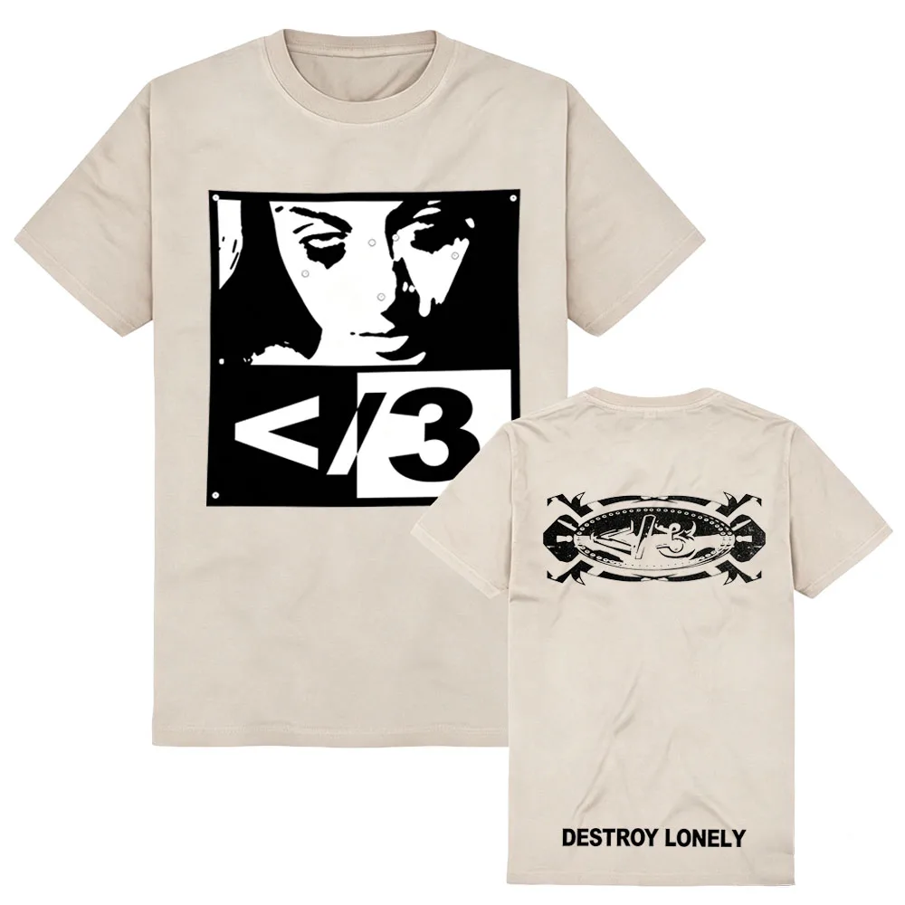 Destroy Lonely 2026 Girl Print Tour T-Shirt Hip-Hop Skate Streetwear Cotton Tee Round Neck Soft Pure Cotton Aldult Women Men