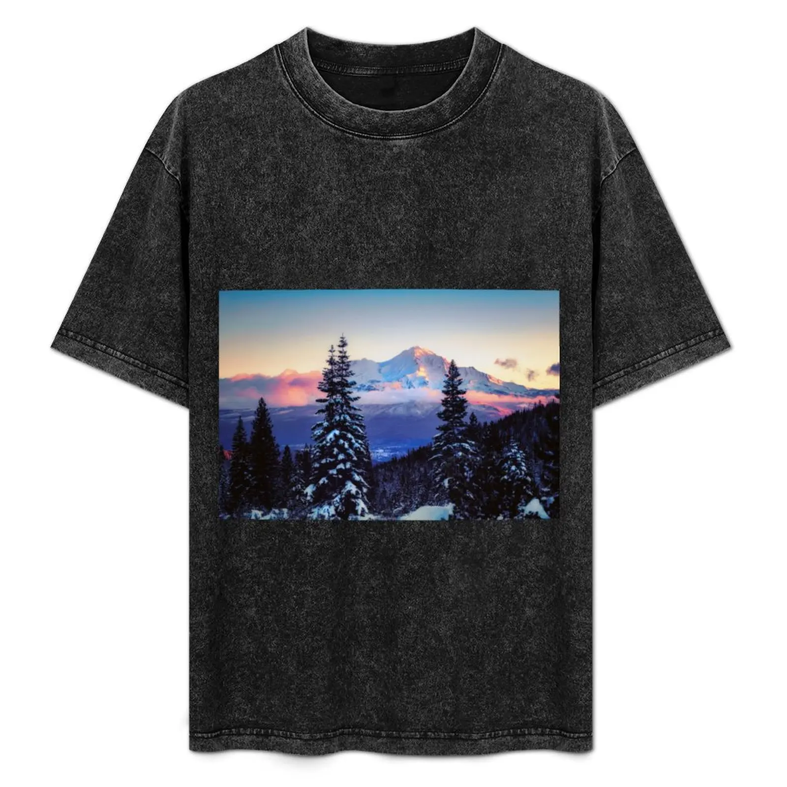 

A Glimpse of Mt. Shasta City and Mount Shasta T-Shirt summer shirt animal prinfor boys new gifts and t-shirts T-shirt men
