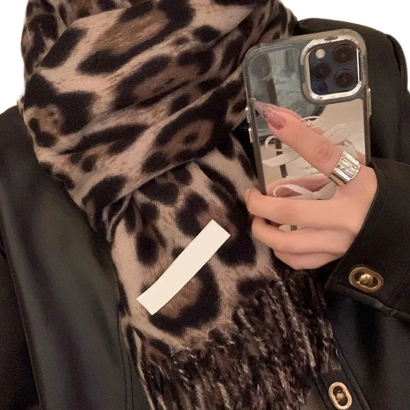 Oversized Shawl Wrap Leopard Print for Women Warm and Soft Leopard Print Wrap Dropship