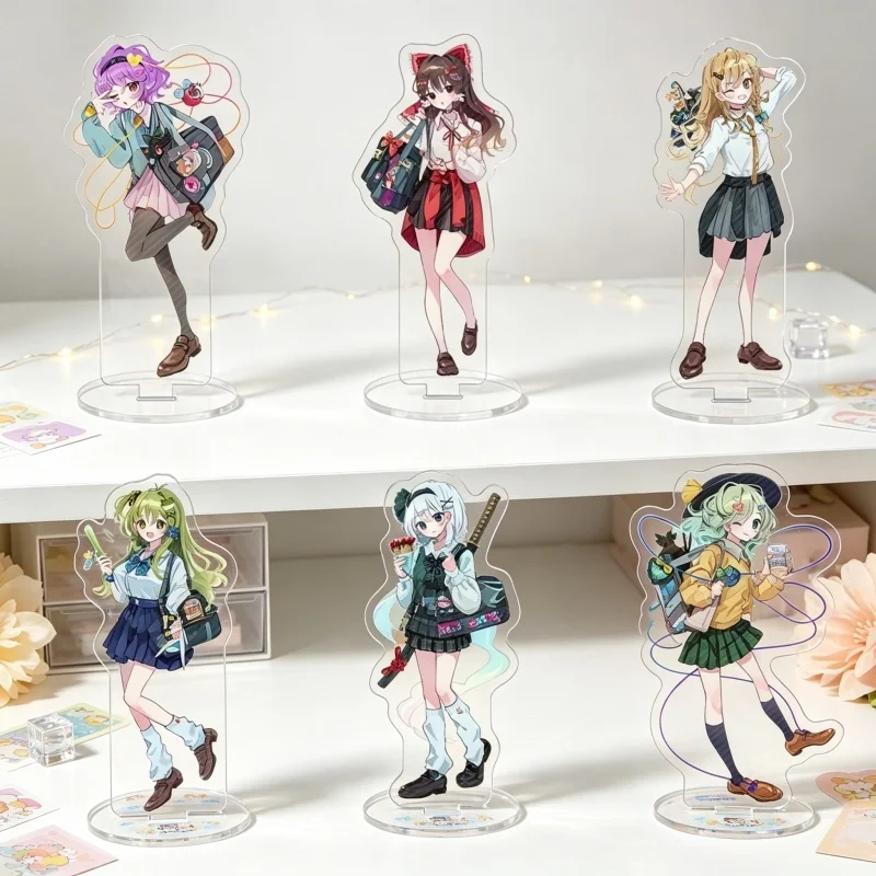 Touhou Project Anime 15CM Acrylic Stand Model Plate Keychain Patchouli Knowledge,Marisa Kirisame,Reimu Hakurei Desktop Ornament
