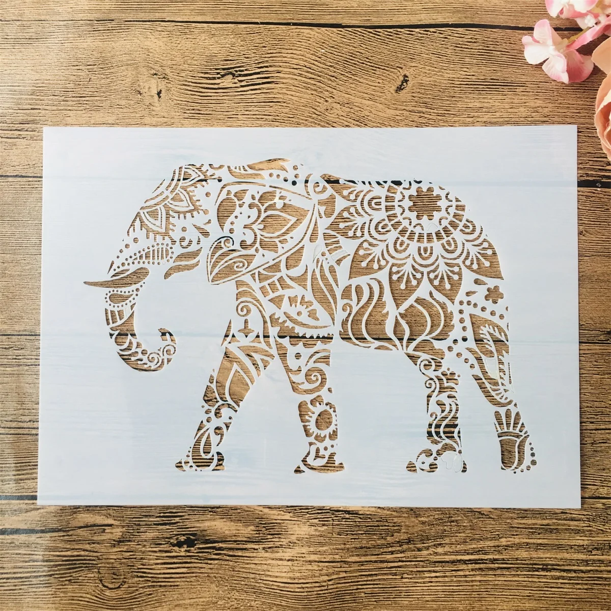 A4 29*21cm Mandala Walking Elephant DIY Layering Stencils Wall Painting Scrapbook Coloring Embossing Album Decorative Template