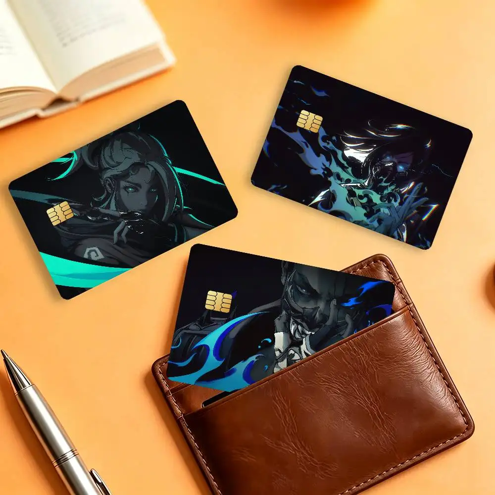 Shooting Games V-VALORANT Waterproof Card Stickers For Credit Cards Debit Cards And Transit Cards 4pcs