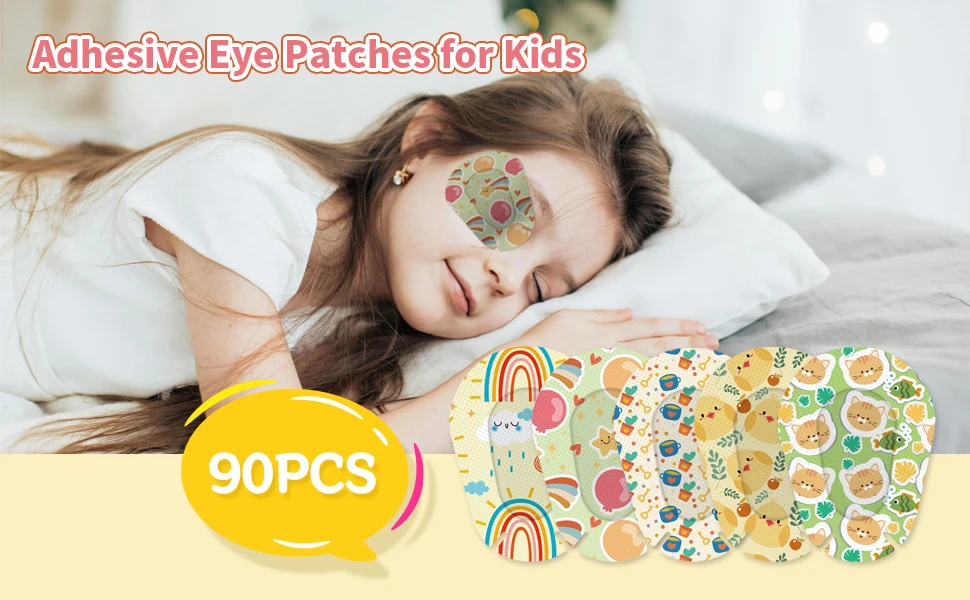 NEW 90PCS Kids Eye Patch Cartoon Stickers, Amblyopia Training Vision Aid, Adhesive Eye Cover for Adult Children Sight Care Pads