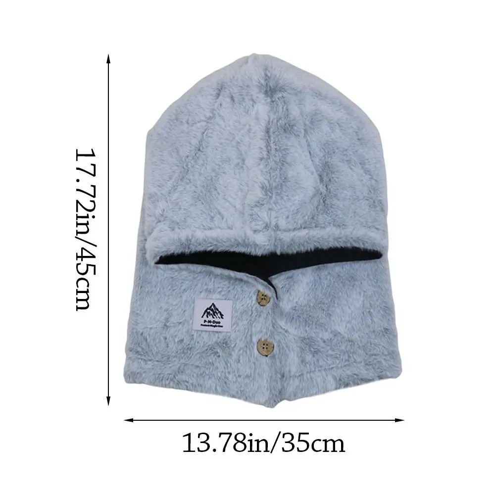 Moda de pelúcia inverno integrado boné cachecol proteção de orelha à prova de vento balaclava chapéu macio quente pescoço mais quente ciclismo