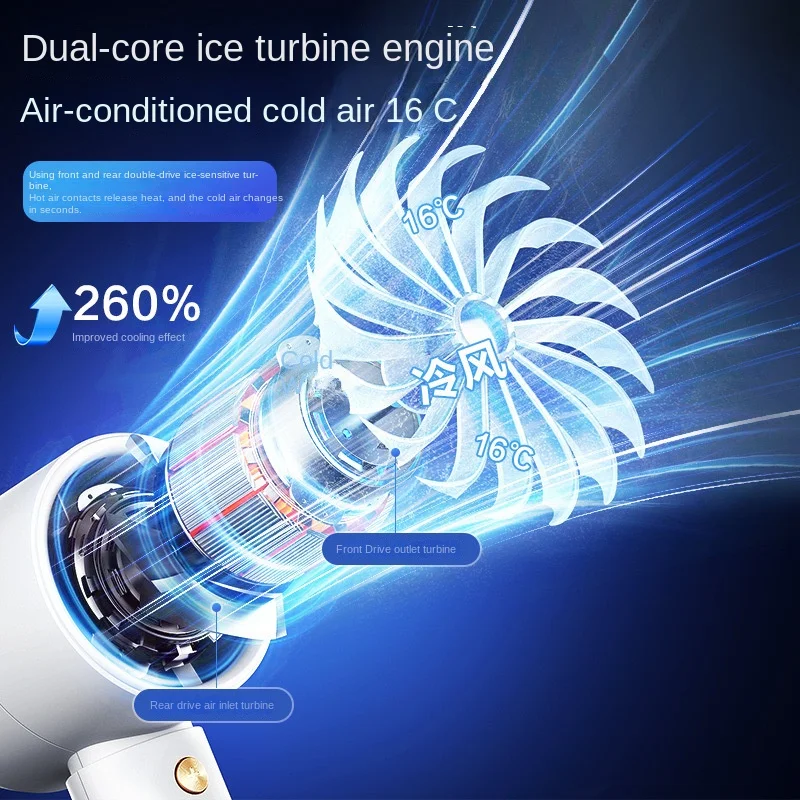 Ventilateur portable à jet turbo MA 6000, génération de ventilateur à glace froide, moteur sans balais, vent, conduit à grande vitesse, souffleur GérViolent