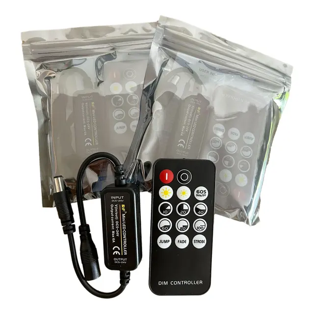 Kontroler LED Mini RF Bezprzewodowy ściemniacz 14 klawiszy Pilot DC5-24V Jednokolorowy 2835 3528 5050 5730 COB LED Strip Light