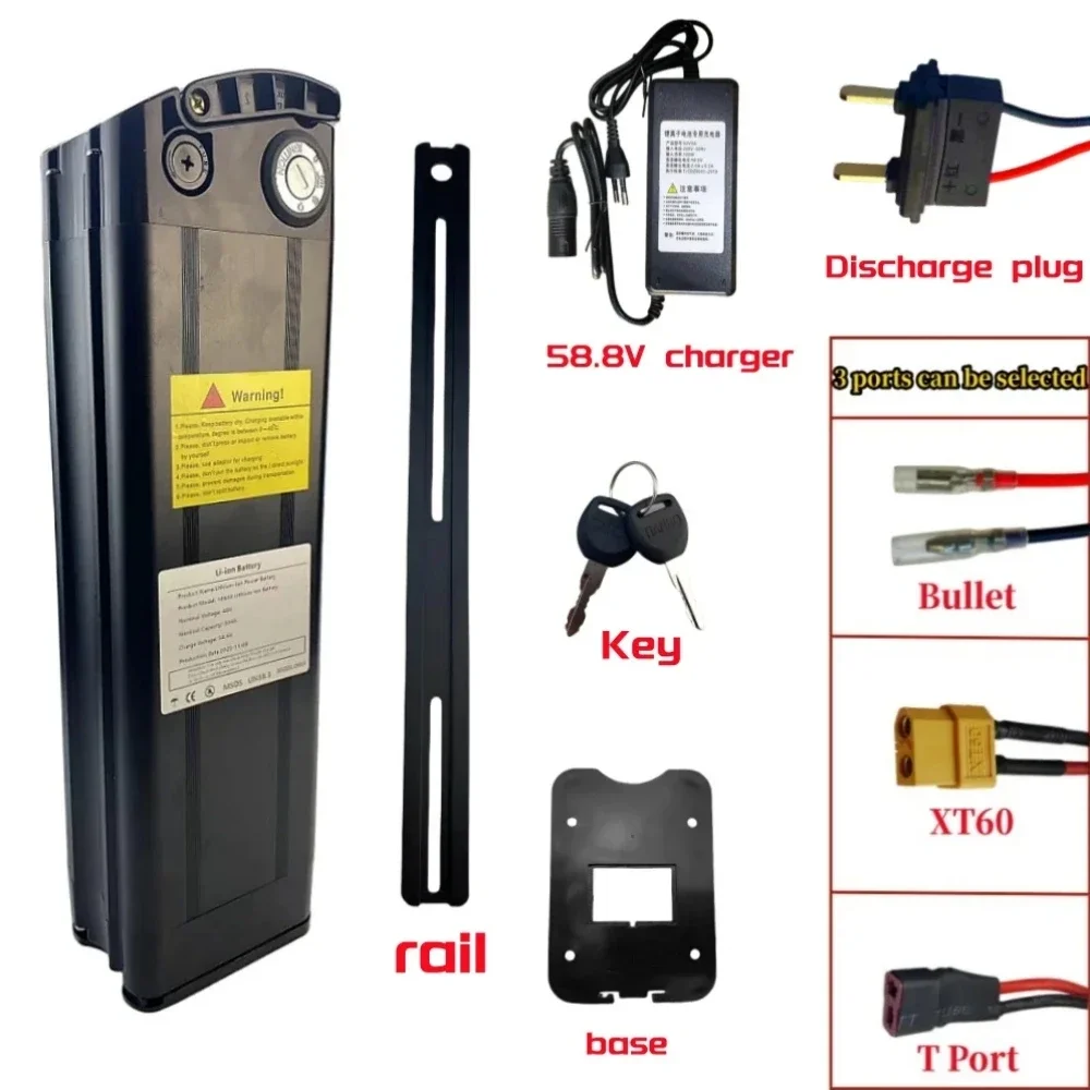 Silver Fish 52V Li-ion 20Ah 250W-1500W With BMS+ 58.8V Charger For various electronic devices and transportation equipment