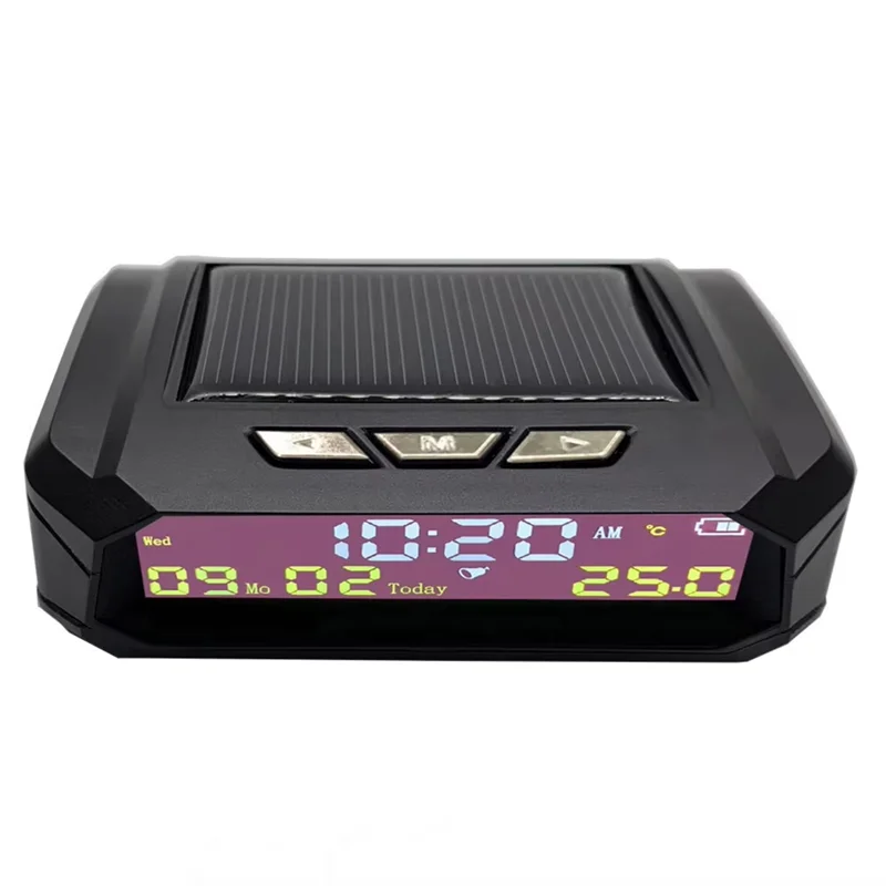 

Digital Clock For Car Auto With In-Car Temperature Display Look Solar LCD TPMS With Date For Outdoor Parts Car Accessories-AD39