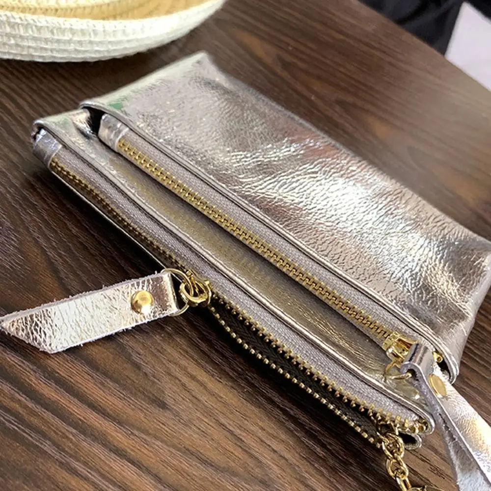 กระเป๋าสตางค์หนังแท้คุณภาพสูงซิปคู่กระเป๋าเงินอเนกประสงค์กระเป๋าใส่เหรียญขนาดเล็กน่ารักสำหรับผู้หญิง
