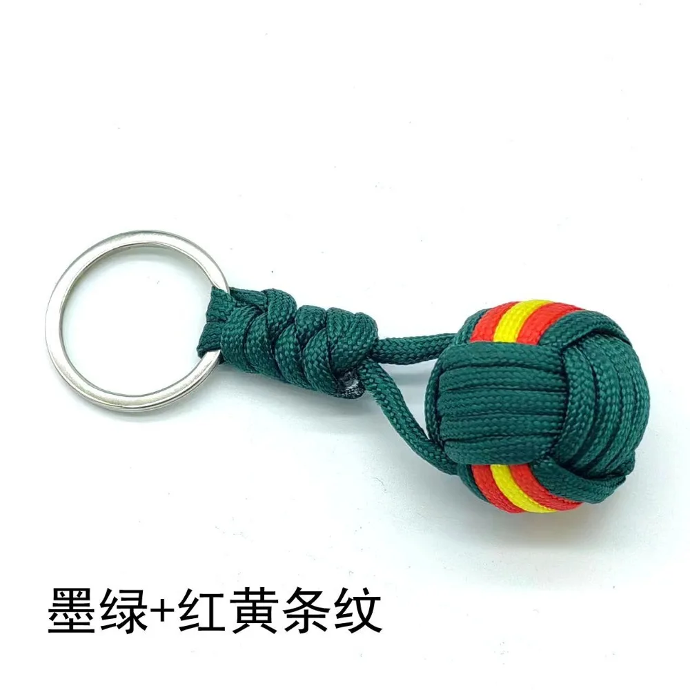 Parachute Woven Rope Ball Keychain Lanyard Keyring Monkey Fist Key Chains for Women Men Outdoors Survival Tool Key Holder