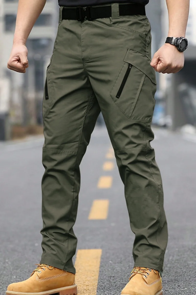 Men's Multifunctional Pocket Tactical Pants, Wear-resistant Cargo Pants, Water Repellent, Suitable for Hiking and Outdoor Work
