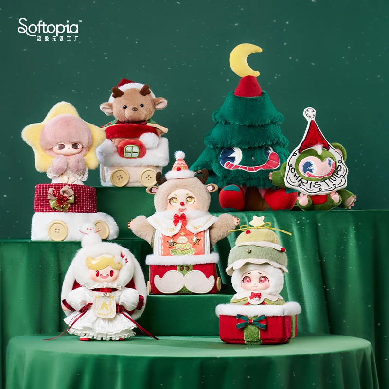 Nueva Super Vitality Factory Happy Plush Doll Yummy Navidad Adou Cino Figure Christmas Limited Elevator Fufu Albert Happy Tree