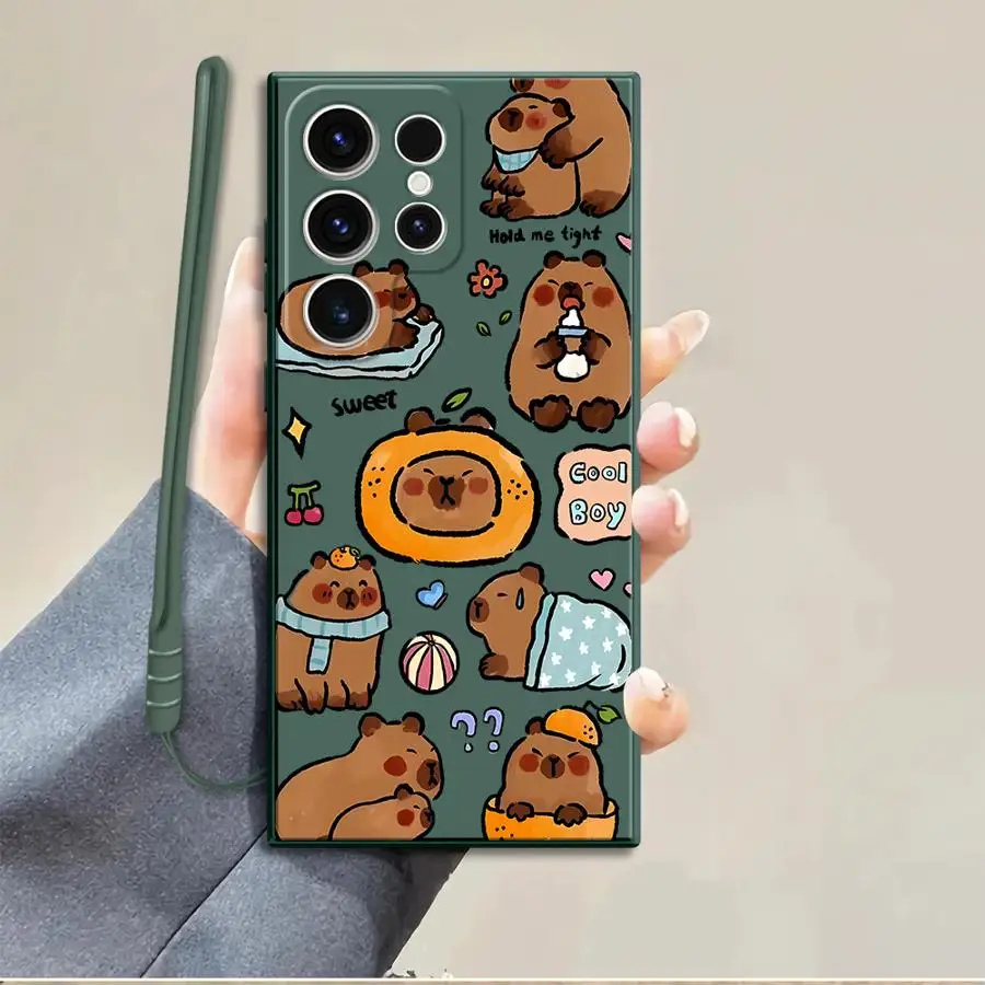 Phone Cover Case for Samsung Galaxy S26 Ultra S20 FE S25 Plus Note 20 10 S21 S23 S22 S24 Cute Capybara