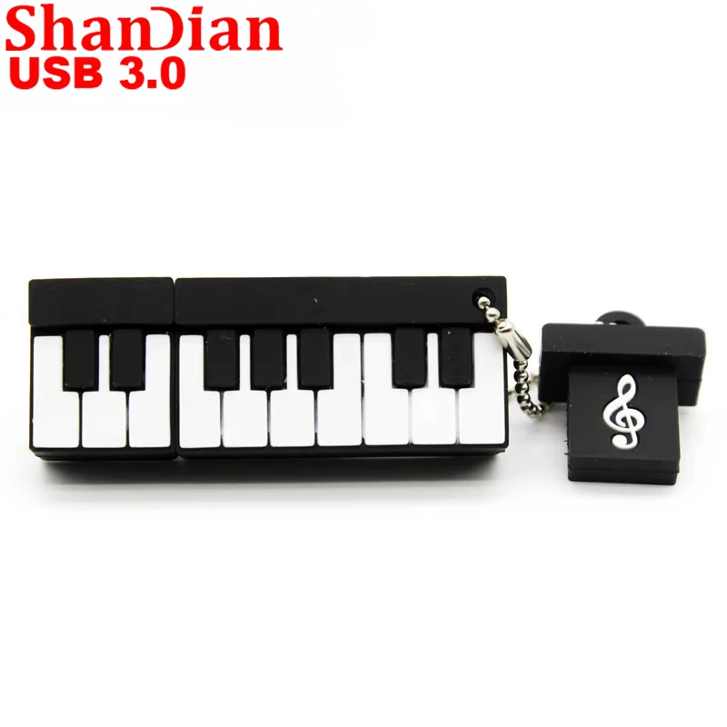 High Speed Cartoon 3.0 Flash Drive 128GB Musical Note Guitar Instrument Memory Stick 32GB Real Capacity Pen Drive Creative Gift