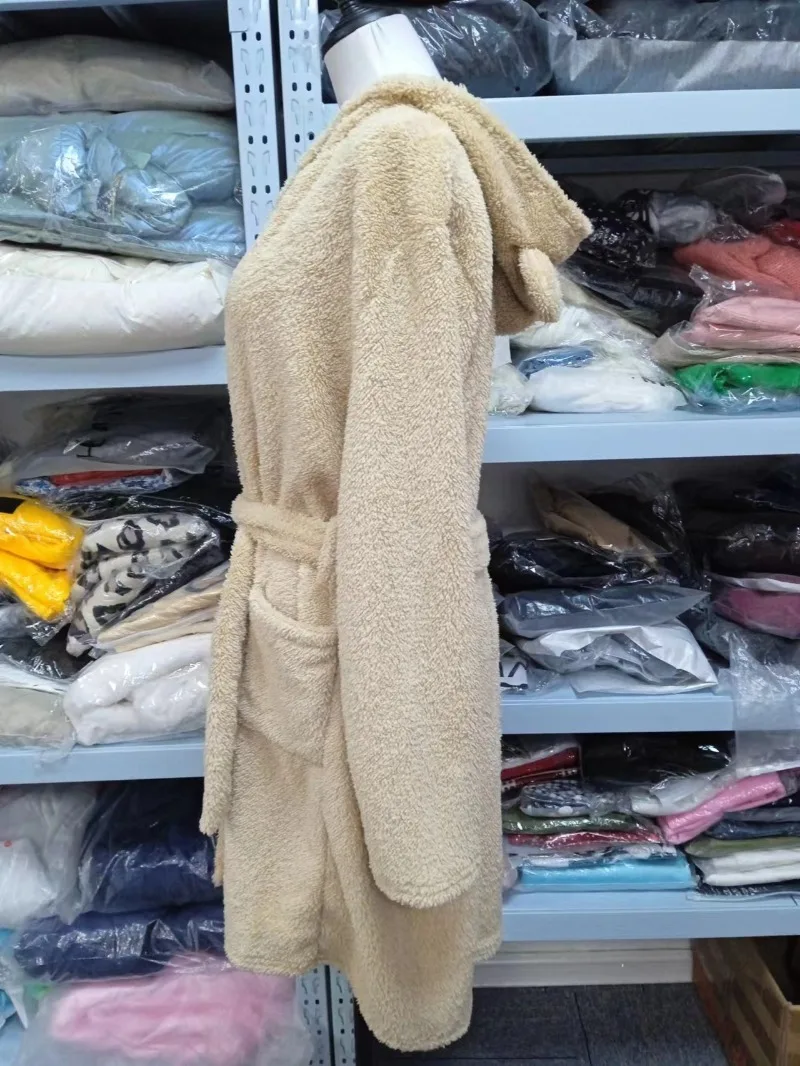Autunno Inverno Cappotto peloso con orecchie carine Giacca allentata pigra Donna Manica lunga Kawaii Dolce con cappuccio Rosa Cachi Cappotto moda casual Y2k