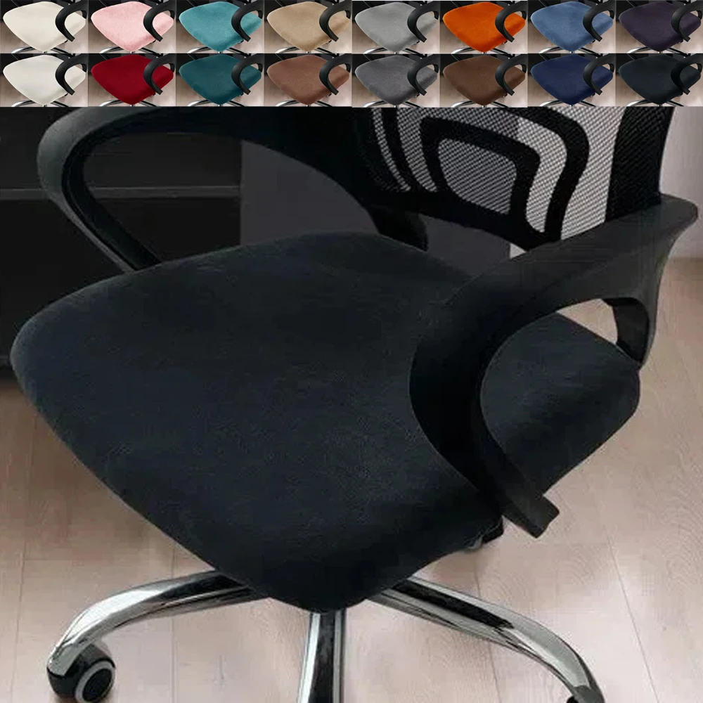 

1PC Modern Elastic Computer Swivel Seat Cover Velvet Office Chair Cover Removable Washable Slipcover Dust Covers for Office Home