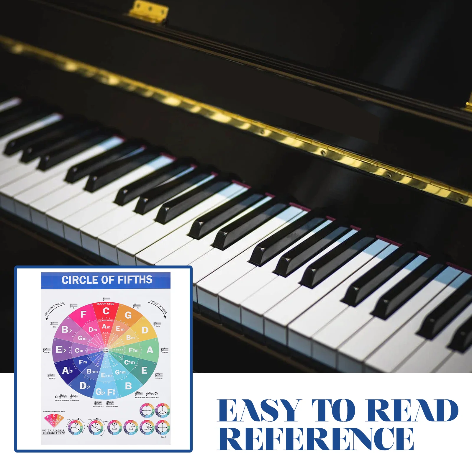 

Music Education Poster Piano Chords Guitar Chart for Beginners Charts Posters Gift Large Matte Paper Key Note Practice