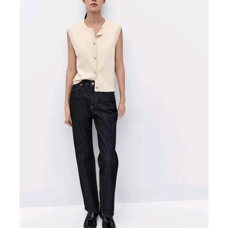 

Ele Knitted round Ne Vest Top Women's Faion Autumn New Arrival Commute Sle Old Money Vibes Polyester Fiber Svel