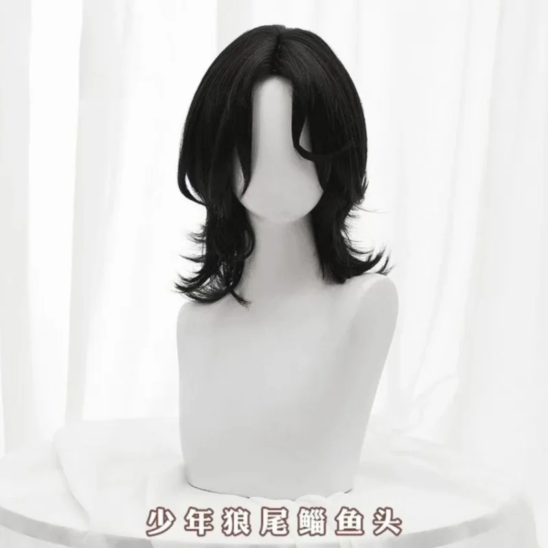 

Подростковый волчий хвост, голова кефали, мужские реалистичные дреды, косплей, японский стиль, древняя мода, дышащий полный парик