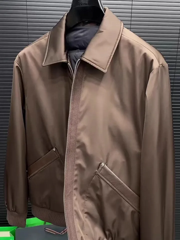 

High-End Men's down Jaet Stand Collar Faionable Versatile Premium Quali Autumn Winter New Arrival Stand Fit Pure Color