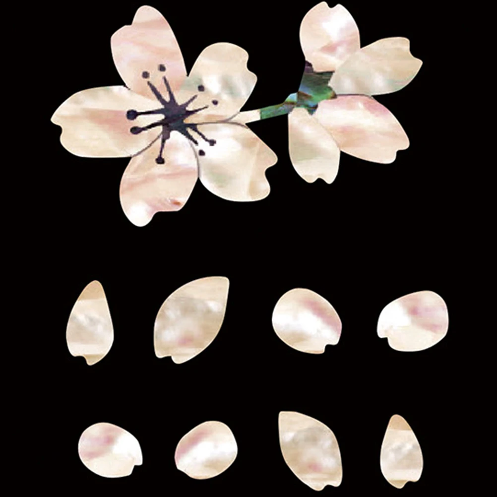 

2 Pcs Sticker Floral Guitar Bass Panel Cherry Blossom Stickers for Adults