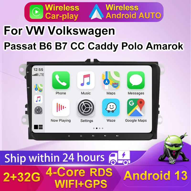 

2 Din Car Autoradio Radio Multimedia Video Player GPS NO DVD For VW Volkswagen Passat B6 B7 CC Polo Amarok Wireless Carplay AUTO