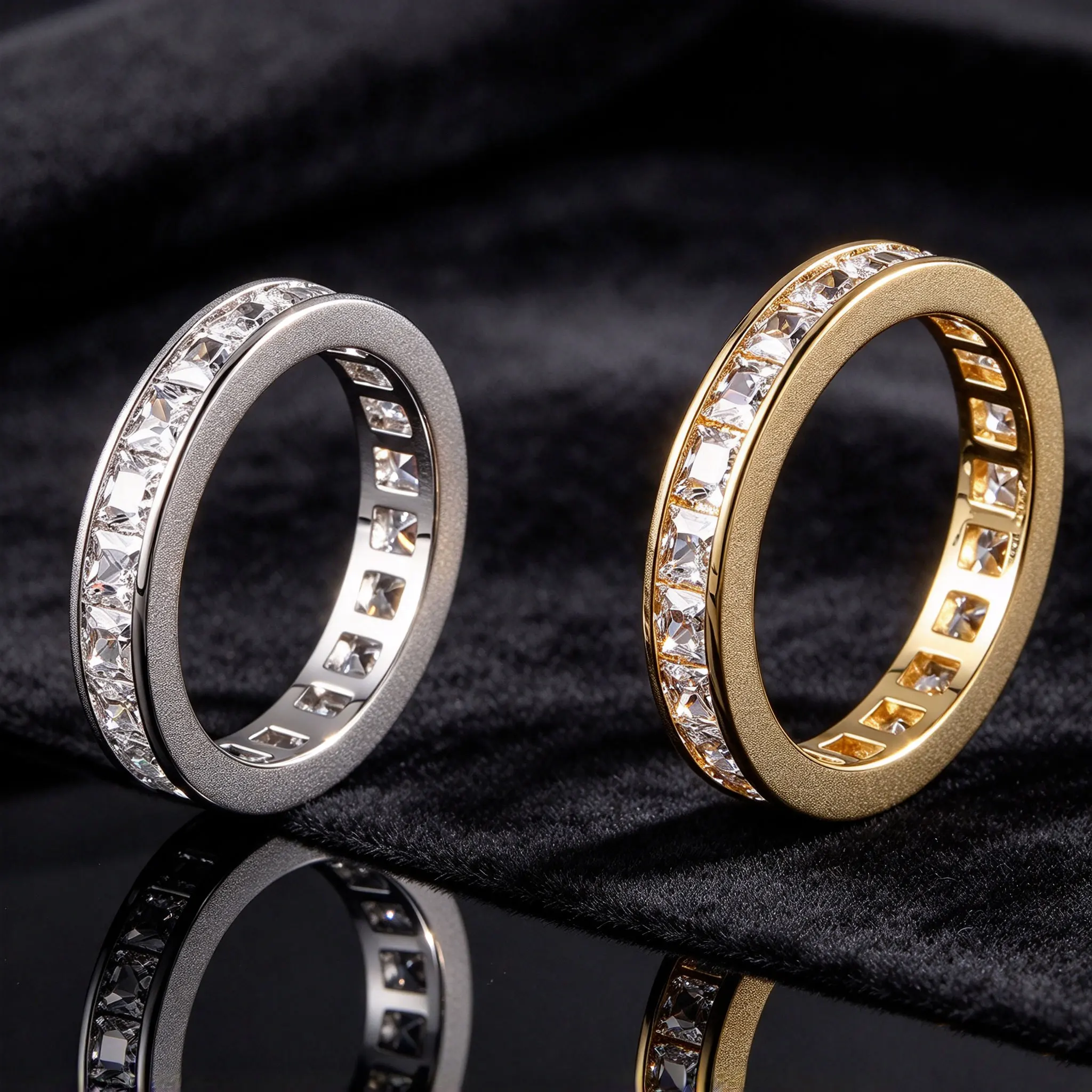 New Creative Square Full Circle 5A Zircon Ring for Couples, Gold-Plated niche Design, Personalized and Simple, Trendy and Versatile for Male and Female Rappers, Birthday Gift, Holiday Gift, the Best Gift for Good Friends