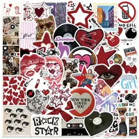 50pcs Downtown Y2K Girls Stickers Aesthetic Phone Bike Wall Scrapbook Motorcycle Waterproof Cartoon Sticker for Kids Toys Gifts