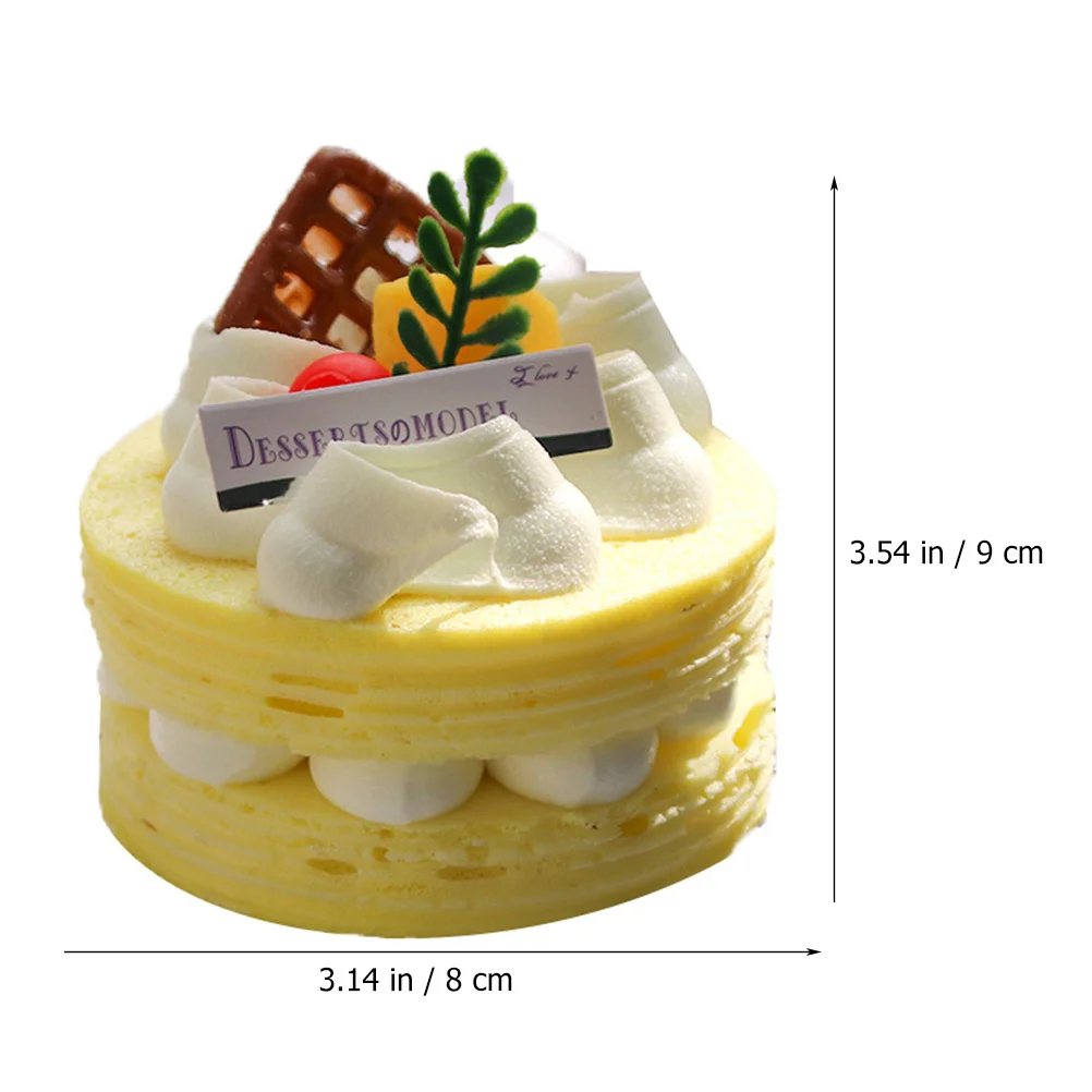 2 Pcs Reliable Cake Model Simulation Artificial Dessert Decoration Statue Ornament Child Cakes