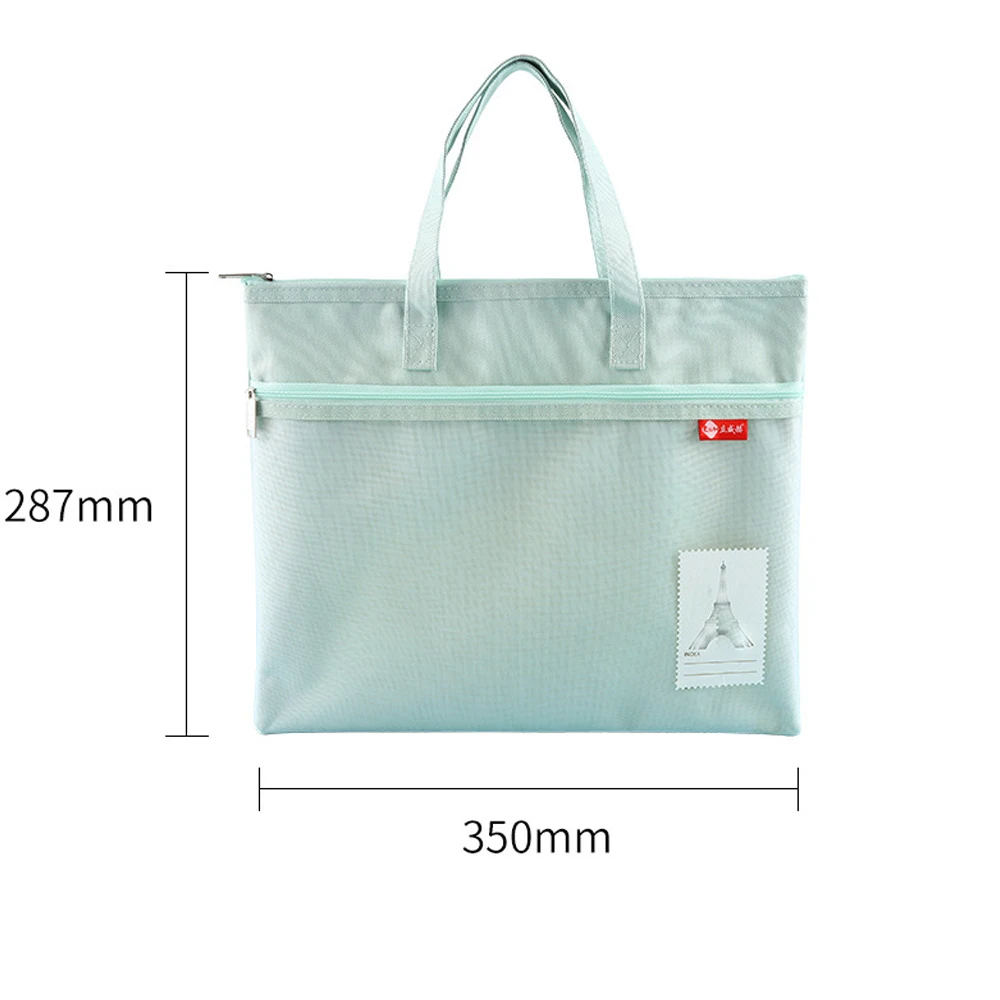 

Waterproof Mesh Zipper Pouch Double Pocket Dustproof File Bag with Handle for Document Storage School Travel Office 11.3x13.8 in