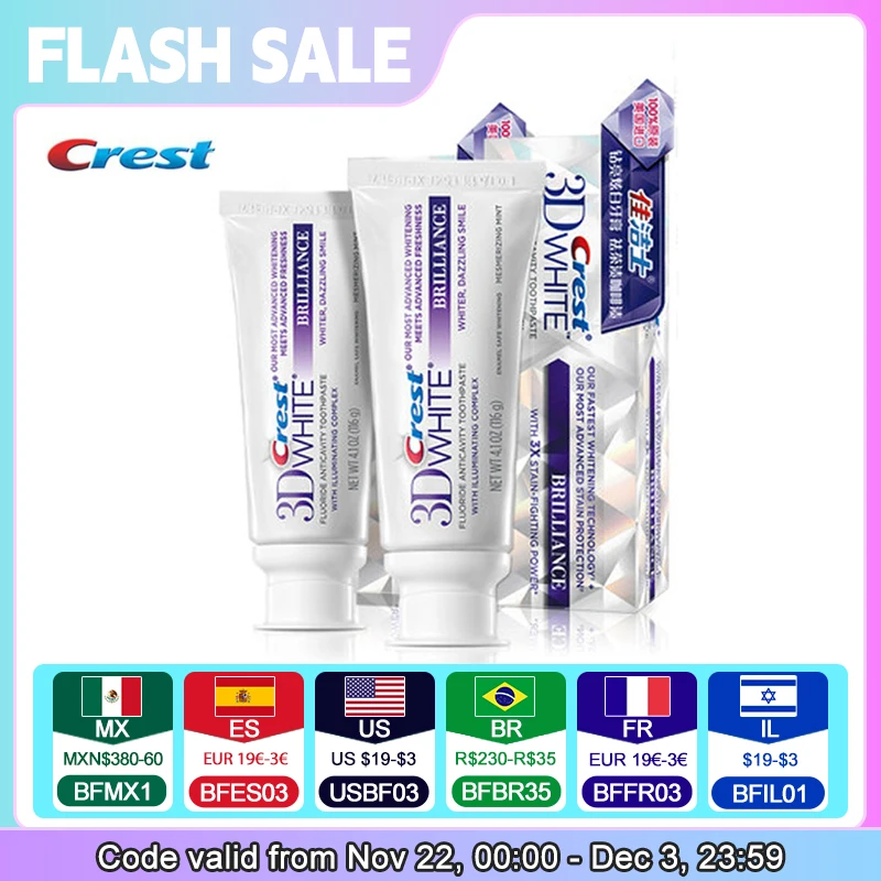 Professional Crest 3D White Original Toothpaste Anticavity Complex Toothpaste Activated Charcoal Advanced Teeth Whitening