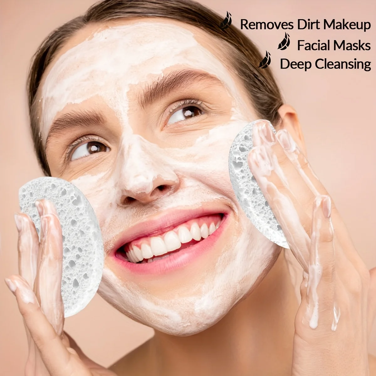 مجموعة فرش حمام أداة العناية بالوجه مكونة من 7 قطع، إسفنجة مضغوطة للوجه، مقبض غير قابل للانزلاق، أداة العناية بالتطهير العميق،