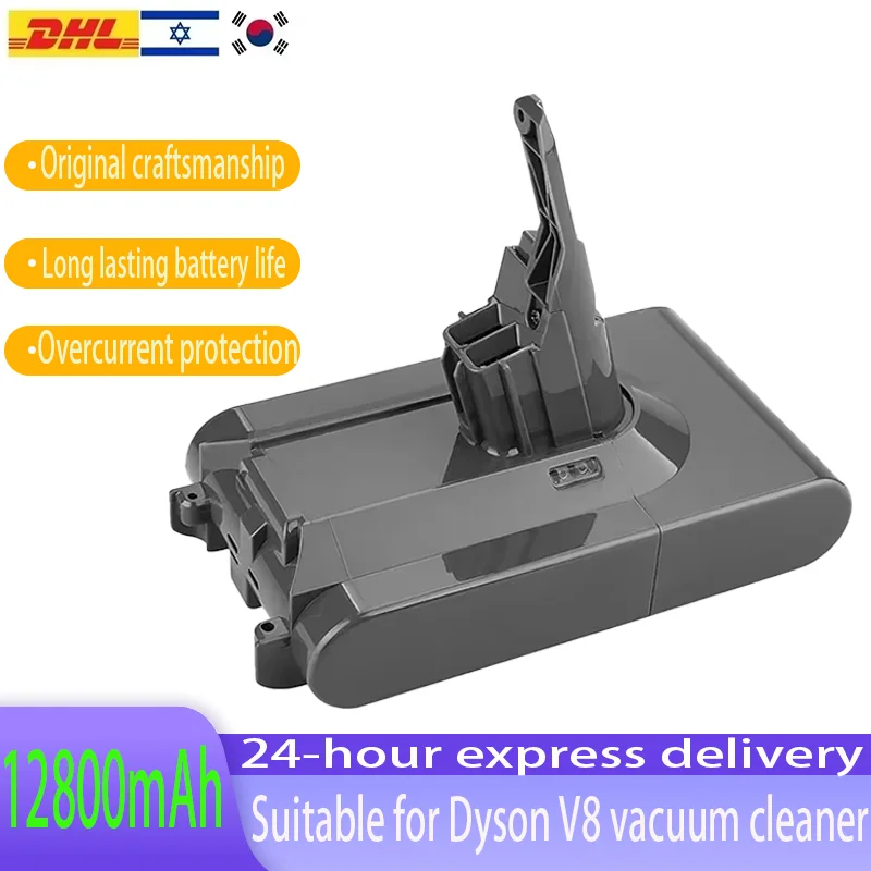 

12800mAh 21.6V Li-ion Battery for Dyson V8 - Compatible with V8 Absolute/Fluffy/Animal | Rechargeable Replacement Battery with E
