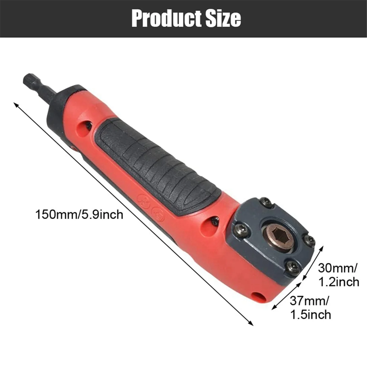 1/4 Steering Corner Drill Electric Screwdriver Right-Angle Corner Operation Tool with 10 Batches