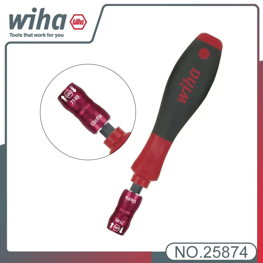 

WIHA 387 Шестигранная отвертка, держатель бит, прочная магнитная 4-бусина, нескользящая ручка отвертки 25874/29463/32160/32161