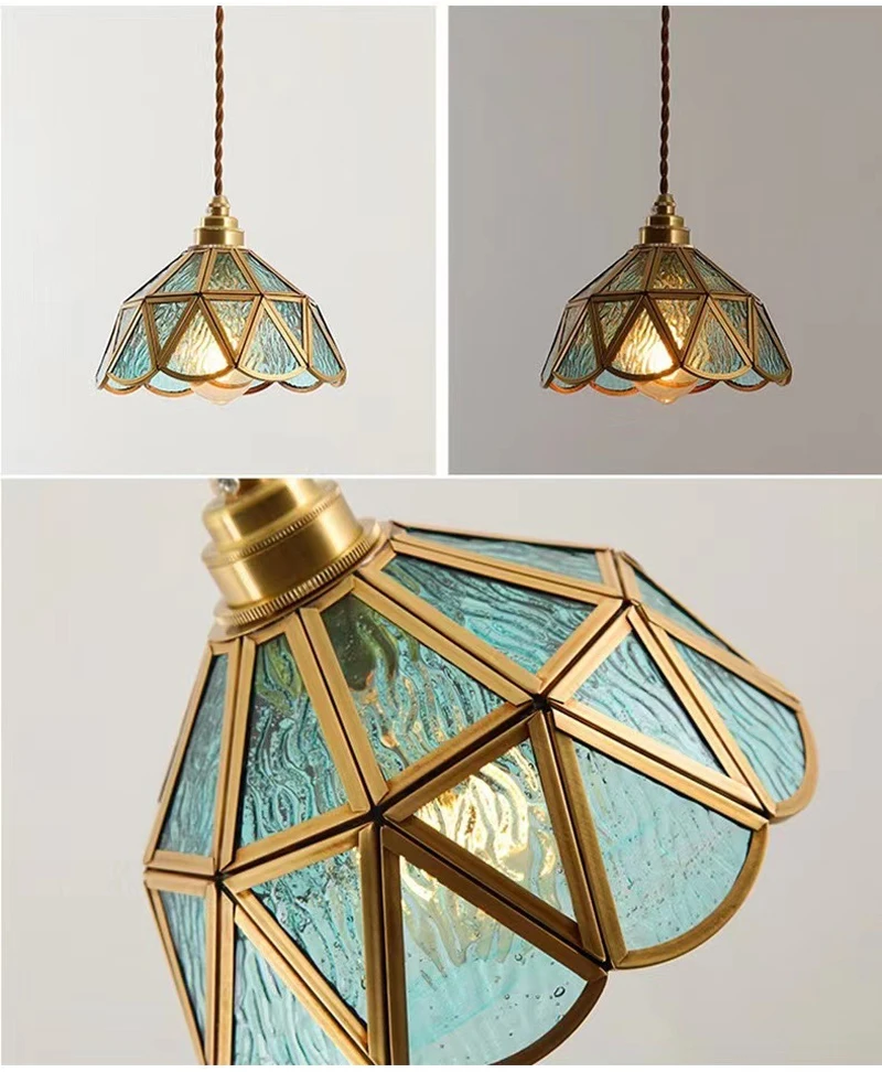 Kitchen Island Pendant Light Colorful Glass Hanging Lamp Chandelier Ceiling Suspension Loft Living Dining Room Lights Hotel Shop