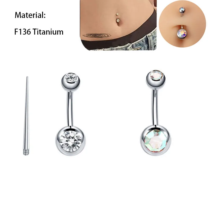 1 قطعة خاتم السرة البطن ثقب التيتانيوم G23 أبيض أحمر اللون 14 جرام x 10/12 مللي متر ميدوسا ثقب البطن مجوهرات للجسم للنساء الرجال #2