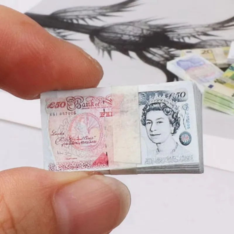 1 6 Schaal 400 STKS Miniatuur Geld Mini Dollarbiljetten Euro Koreaanse Won Model Speelgoed Voor Blyth Pop Ob11 Mini Bar poppenhuis Accessoires