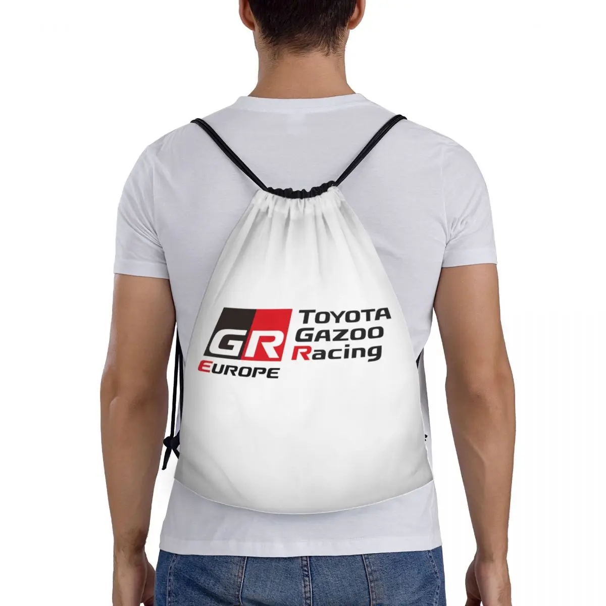 

GR Logo Gazoo Racing GR Sport Backpacks Casual Portable Drawstring Bundle Pocket Sundries Bag Book Bags For Man Woman Students