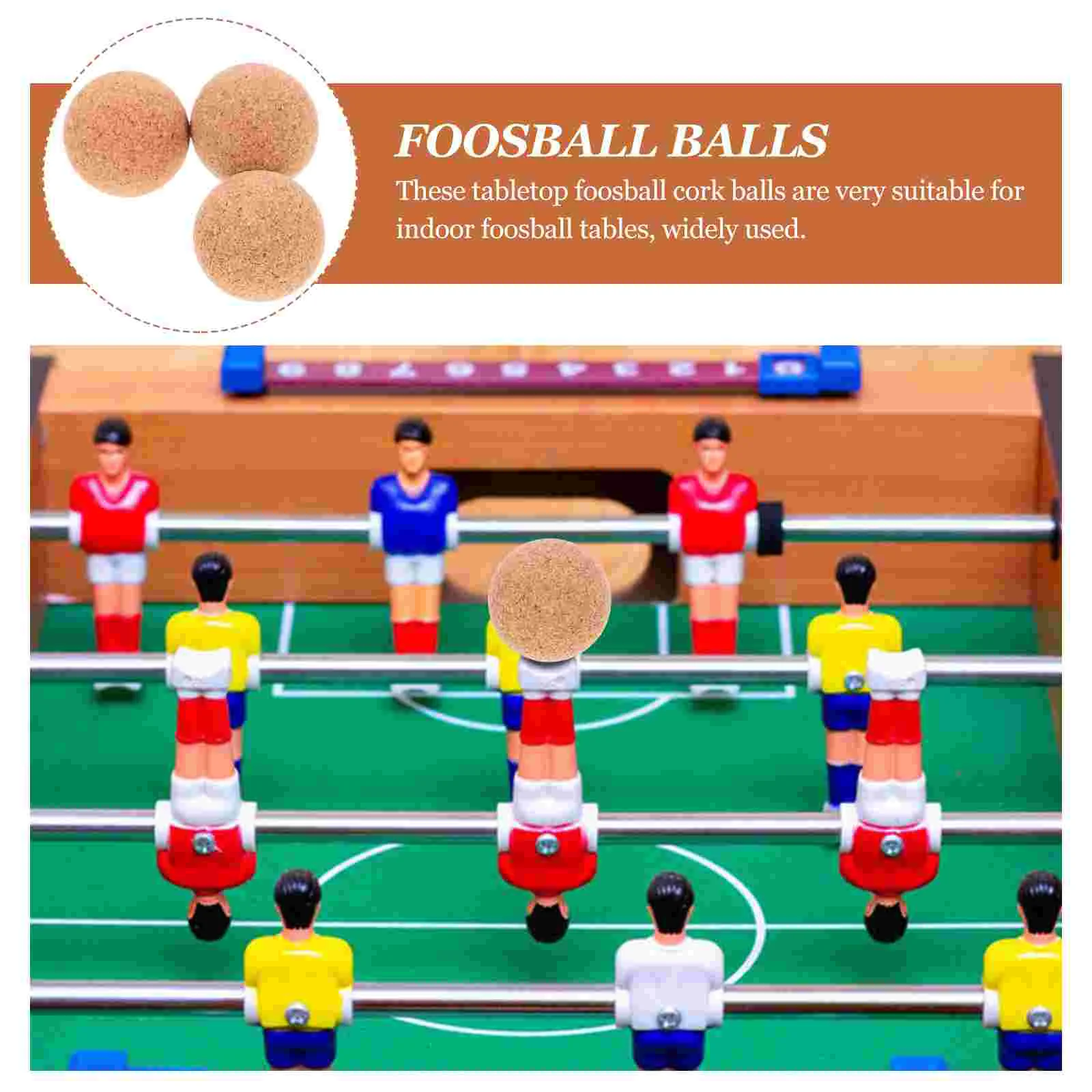 3 Pcs Table Soccer Foosball Game Balls Wood Footballs Cork Parts Replacement Household Wooden