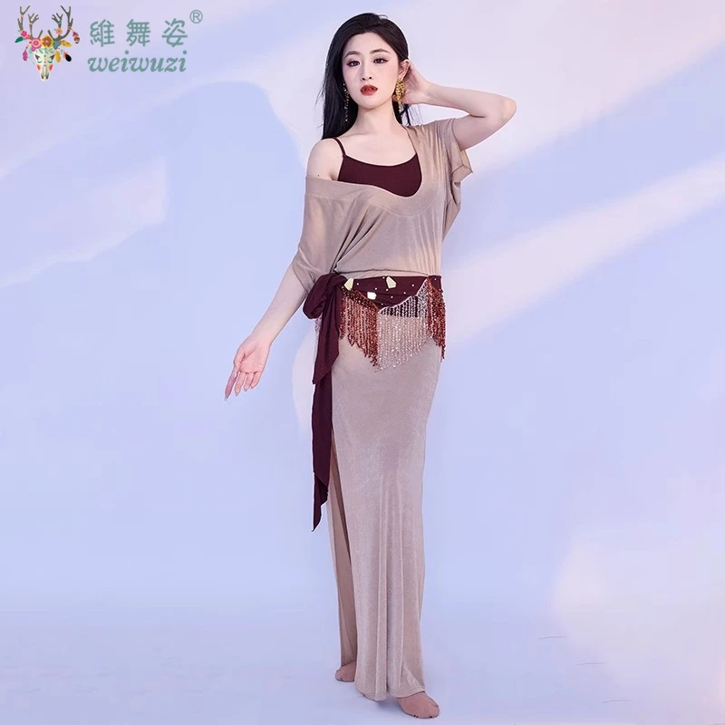 5 قطعة مجموعة النساء الرقص الشرقي الترتر زي بلدي فستان Saidi فستان الفتيات الرقص الشرقي الرقص الشعبي الزي رداء سترة تنورة عقال #2