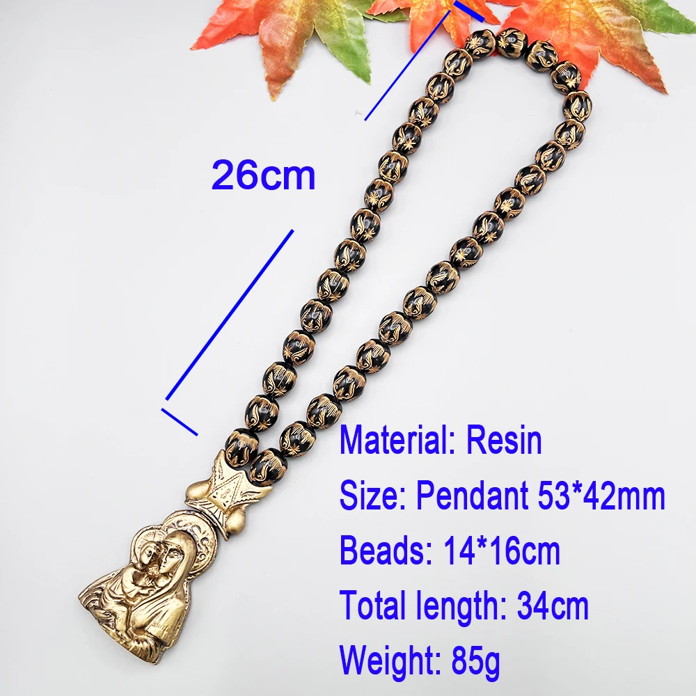 GS190 NEW Full Gold Car Rearview Mirror Hanging Ornaments And Pendants Russia Holy Mother Exquisite Colored Beads Decorations