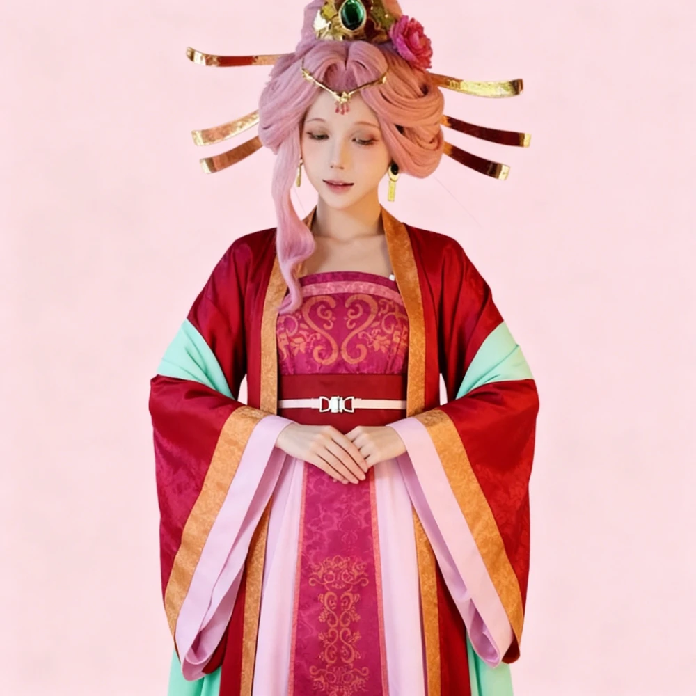 애니메이션 약사의 일기 Gyokuyou 코스프레 의상 여성용 레드 한푸 드레스 롤플레이 의상 할로윈 코스프레 컨벤션 슈트