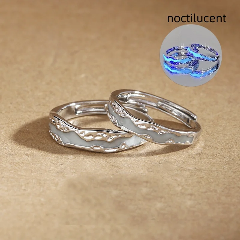 Trendy Noctilucent Ring For Men Women Jewelry Fashion Glow-in-the-dark Ring For Lover Wedding Accessories